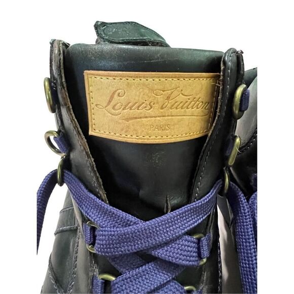 Louis Vuitton Sneakers Men’s 8 High Top Leather Brown Purple Authentic BA0097 8 - Picture 15 of 16